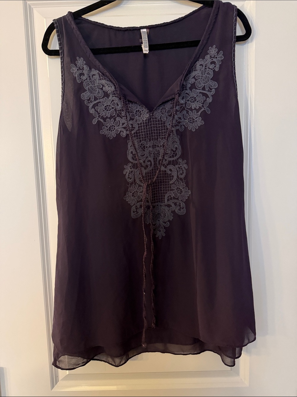 NEW LISTING! Never worn. Gorgeous embroidered eggplant colored top